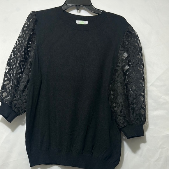 Black Embellished 3/4 Sleeve Boxy Hoodie - Picture 1 of 7
